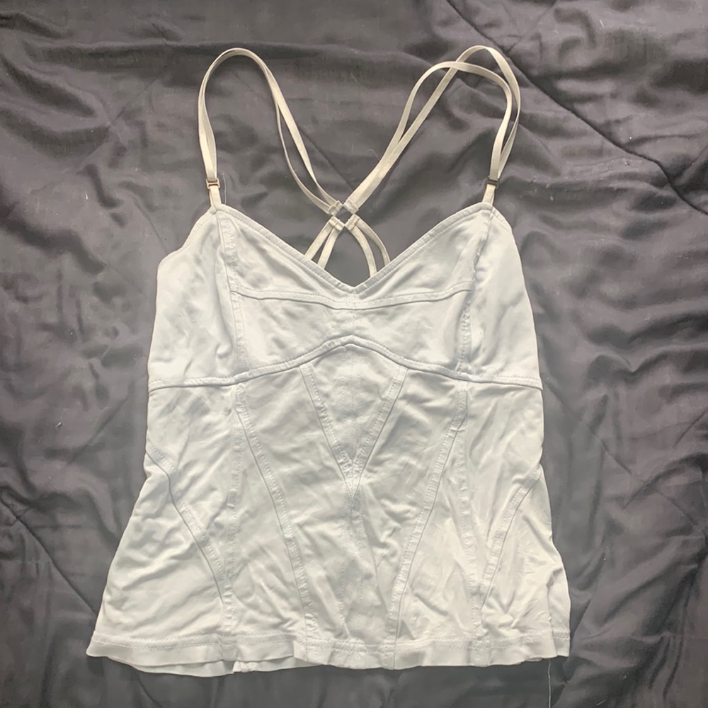 Light blue Cinderella corseted tank top. Express brand. Size medium.100% Acetate